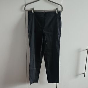 Theory Size 6 Black Linen Cropped Pants